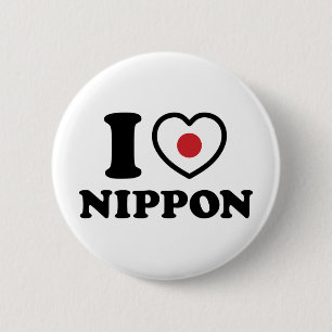 BADGE ROND 5 CM I HEART [LOVE] NIPPON