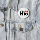 Badge Rond 5 Cm I Heart (Love) Pho (Tôi PHỞ) (En situation)