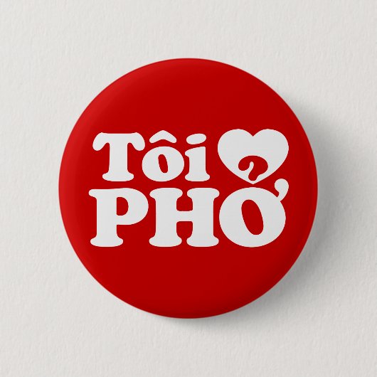 Badge Rond 5 Cm I Heart (Love) Pho (Tôi PHỞ) (Devant)