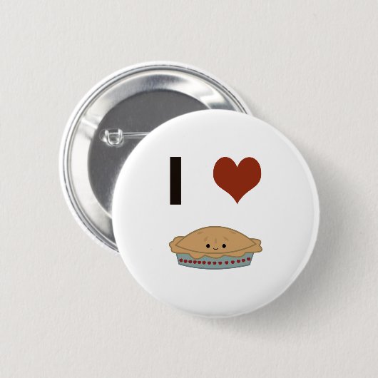 Badge Rond 5 Cm I heart (love) Pie (Devant & derrière)