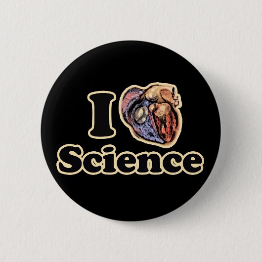 Badge Rond 5 Cm I Heart Love Science Anatomiquement correct (Devant)