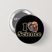 Badge Rond 5 Cm I Heart Love Science Anatomiquement correct (Devant & derrière)
