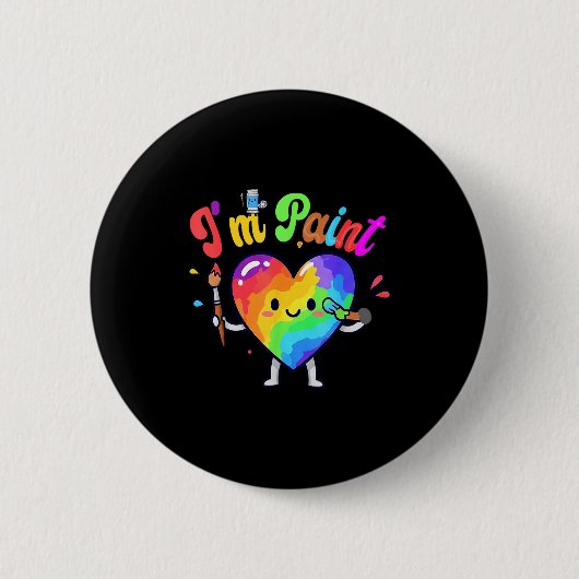 Badge Rond 5 Cm I Heart Love To Finger I'm Paint Cute Couple Valen (Devant)