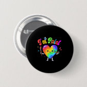 Badge Rond 5 Cm I Heart Love To Finger I'm Paint Cute Couple Valen (Devant & derrière)