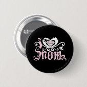 Badge Rond 5 Cm I Heart Maman Rose (Devant & derrière)