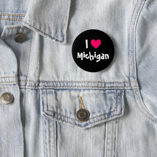 Badge Rond 5 Cm I Heart Michigan (En situation)