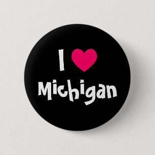 Badge Rond 5 Cm I Heart Michigan