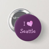 Badge Rond 5 Cm I Heart Seattle (Devant & derrière)