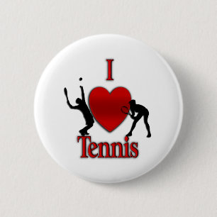 Badge Rond 5 Cm I Heart Tennis