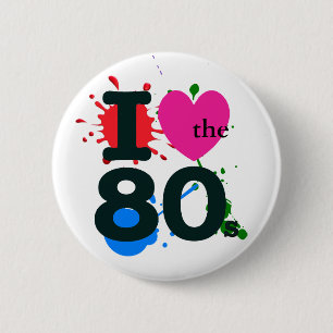 Badge Rond 5 Cm I Heart the 80s Button