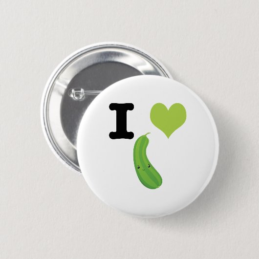 Badge Rond 5 Cm I Heart Zucchini (Devant & derrière)