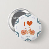 Badge Rond 5 Cm I hiver de coeur faisant du vélo - grand Pin (Devant & derrière)