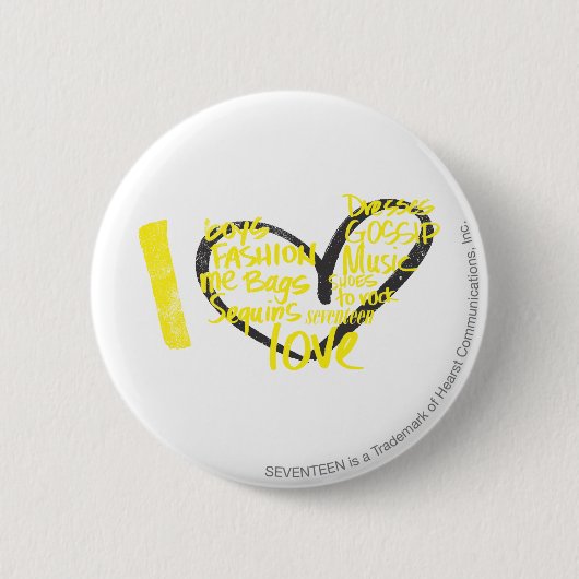 Badge Rond 5 Cm I jaune de graffiti de coeur (Devant)