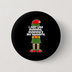 Badge Rond 5 Cm I Just Like to Run Running Runner Christmas Elf