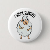 Badge Rond 5 Cm I Laine Survive Funny Sheep Pun (Devant)