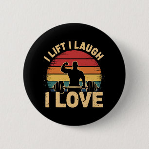 Badge Rond 5 Cm I Lift I Lauder I Love Retro Muscle Gym Porter Poi