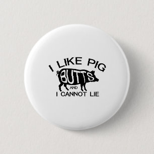 Badge Rond 5 Cm I Like Pork Butts - Funny Grilling Bbq Barbecue Me