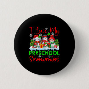 Badge Rond 5 Cm I Lool My Preschool Snowmies Enseignant de Noël St