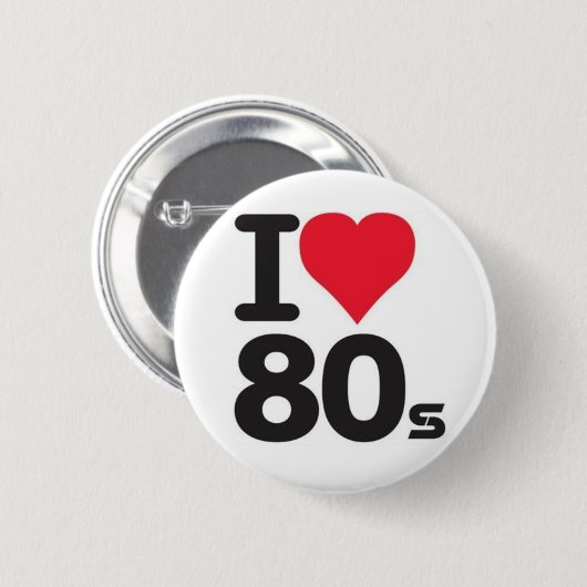 Badge Rond 5 Cm I love 80 (Devant & derrière)