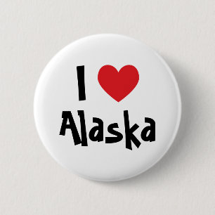 Badge Rond 5 Cm I Love Alaska