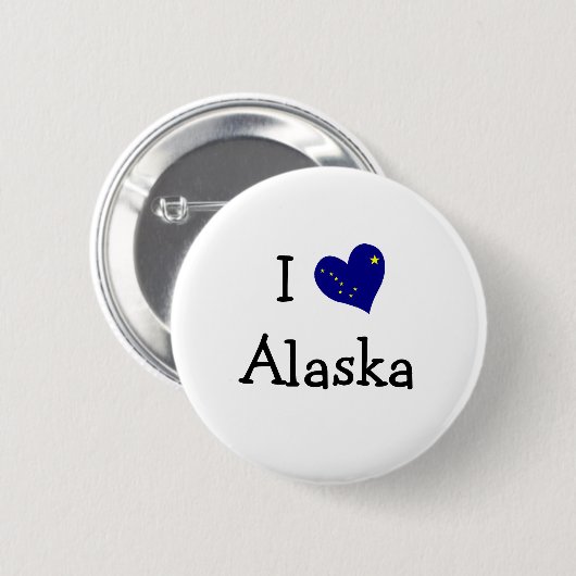 Badge Rond 5 Cm I Love Alaska (Devant & derrière)