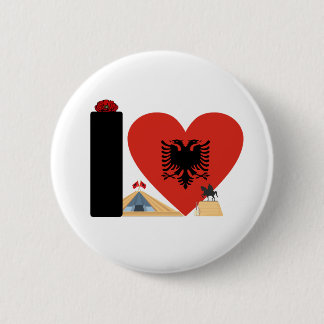 Badge Rond 5 Cm I LOVE ALBANIA - For real Albanians!