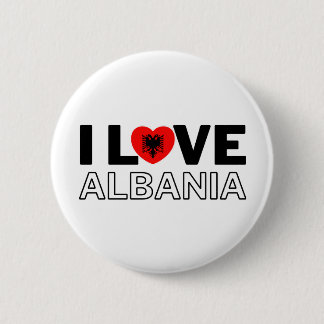 Badge Rond 5 Cm I LOVE ALBANIA - For real Albanians!