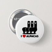 Badge Rond 5 Cm I Love Alpacas (Devant & derrière)