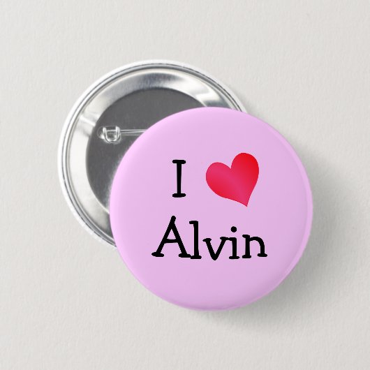 Badge Rond 5 Cm I Love Alvin (Devant & derrière)