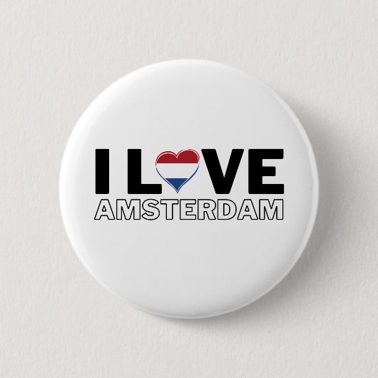 Badge Rond 5 Cm I LOVE AMSTERDAM - For real Amsterdammers! (Devant)