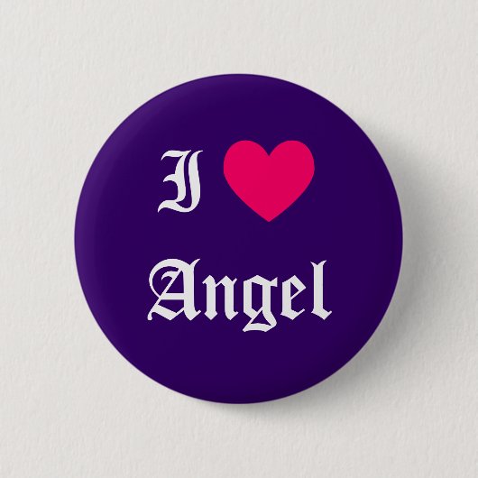 Badge Rond 5 Cm I Love Angel (Devant)