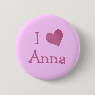 Badge Rond 5 Cm I Love Anna