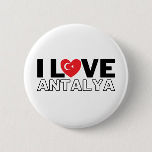 Badge Rond 5 Cm I Love Antalya - For the true Antalyans!