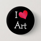 Badge Rond 5 Cm I Love Art (Devant)