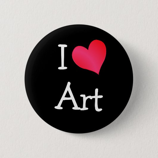 Badge Rond 5 Cm I Love Art (Devant)