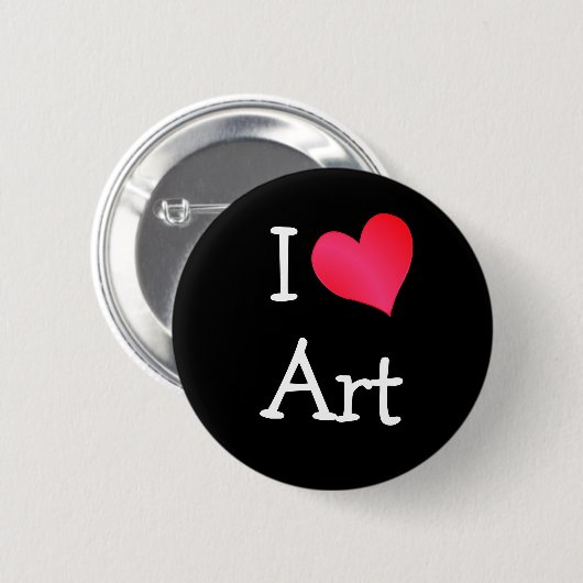 Badge Rond 5 Cm I Love Art (Devant & derrière)