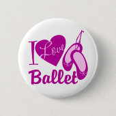 Badge Rond 5 Cm I Love Ballet (Devant)