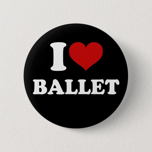 Badge Rond 5 Cm I Love Ballet (Devant)