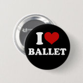 Badge Rond 5 Cm I Love Ballet (Devant & derrière)