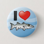 Badge Rond 5 Cm I Love Barracuda (Devant)