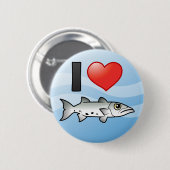 Badge Rond 5 Cm I Love Barracuda (Devant & derrière)