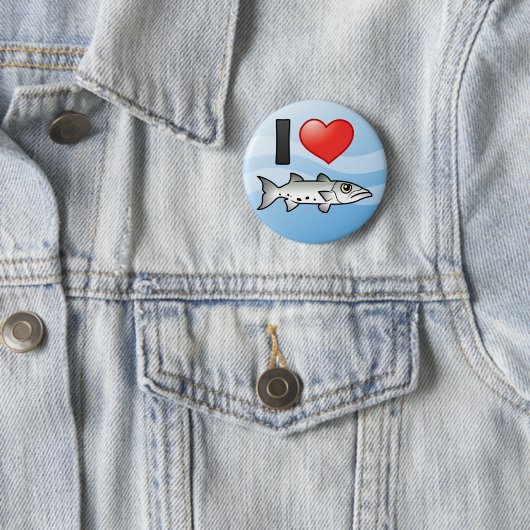 Badge Rond 5 Cm I Love Barracuda (En situation)