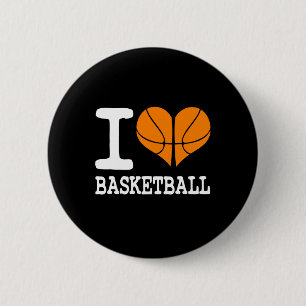 Badge Rond 5 Cm I Love Basketball Ball Sports Athlétisme Lover Cad