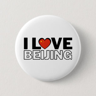 Badge Rond 5 Cm I LOVE BEIJING - For real Beijingers!