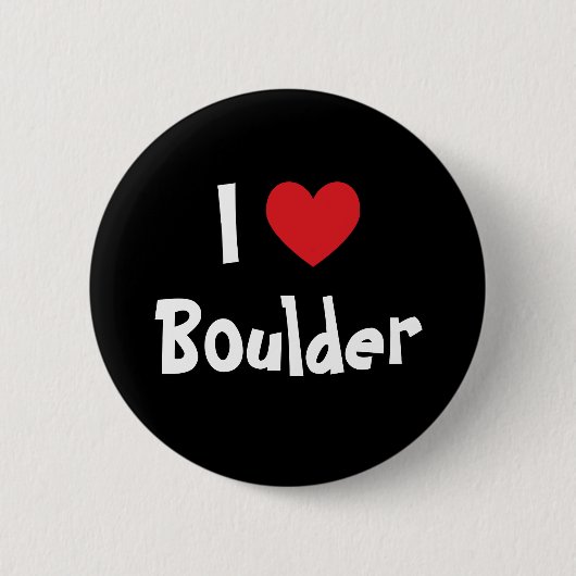 Badge Rond 5 Cm I Love Boulder (Devant)