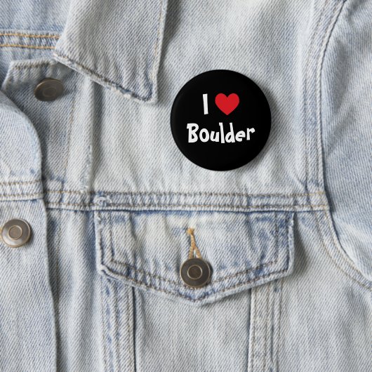 Badge Rond 5 Cm I Love Boulder (En situation)