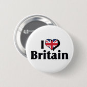 Badge Rond 5 Cm I Love Britain Flag (Devant & derrière)