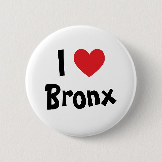Badge Rond 5 Cm I Love Bronx Red Heart (Devant)