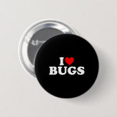 Badge Rond 5 Cm I Love Bugs - Coeur (Devant & derrière)