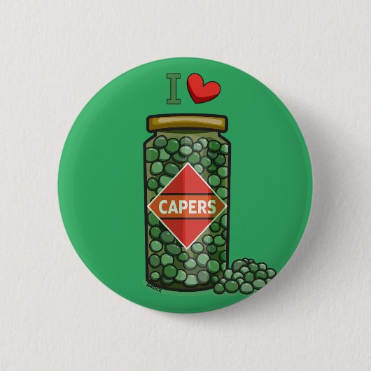 Badge Rond 5 Cm I Love Capers (Devant)